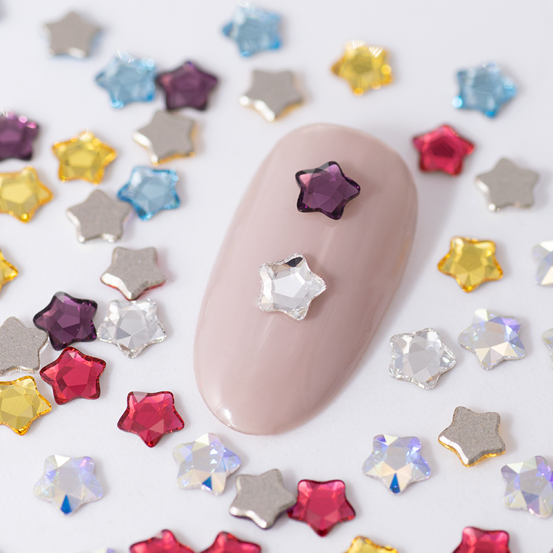 Genuine 2754 Star Flower Flat  - Nail Art Emerald ulasan dan harga