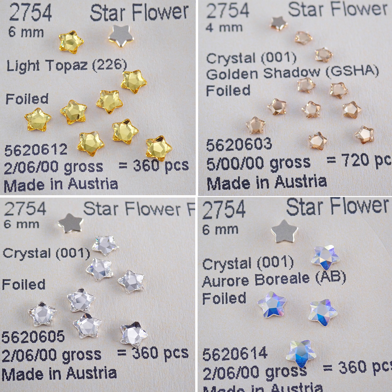 Genuine 2754 Star Flower Flat  - Nail Art Emerald ulasan dan harga