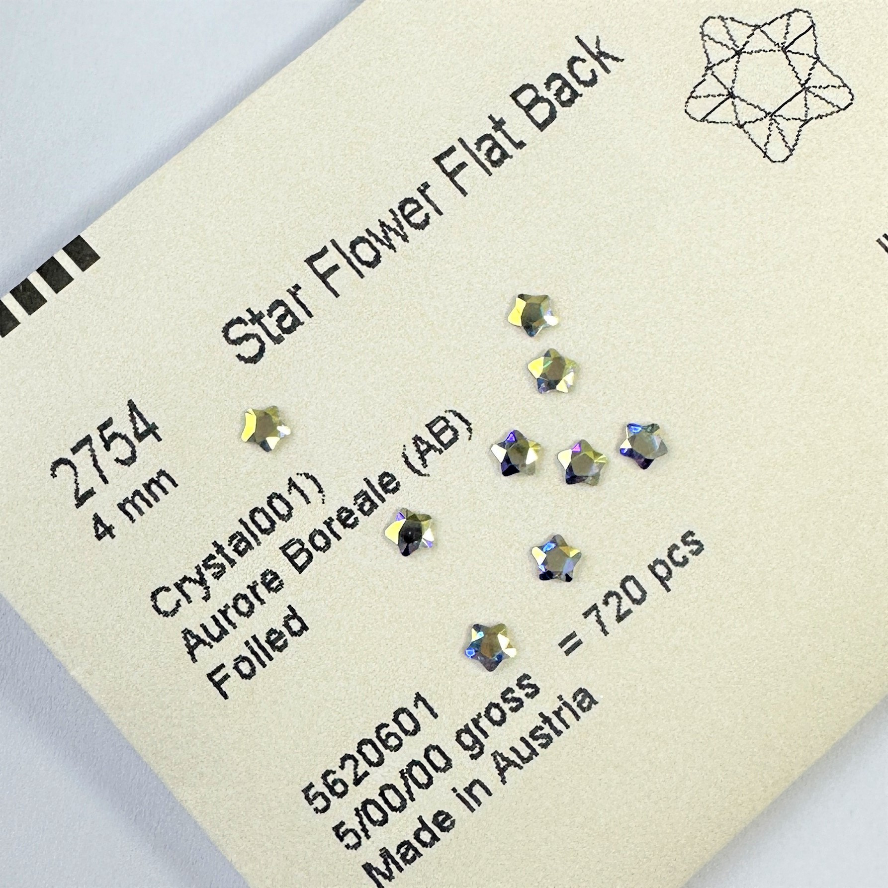 Genuine 2754 Star Flower Flat  - Nail Art Emerald ulasan dan harga