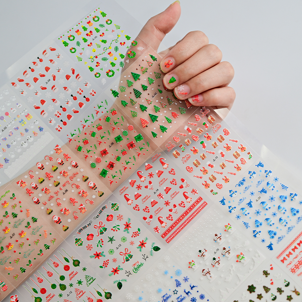 30pcs Cute Cartoon Snowman Chr - Nail Art Xmas Stickers ulasan dan harga