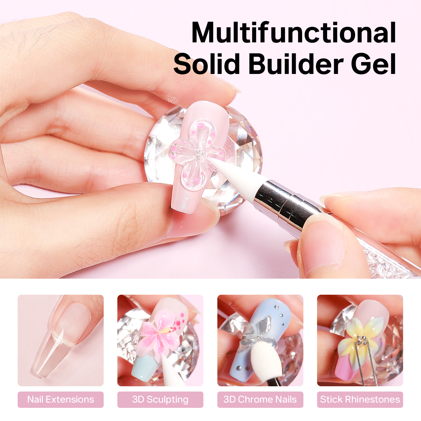 MIZHSE Builder Nail Gel White  - Nail Art Extension ulasan dan harga