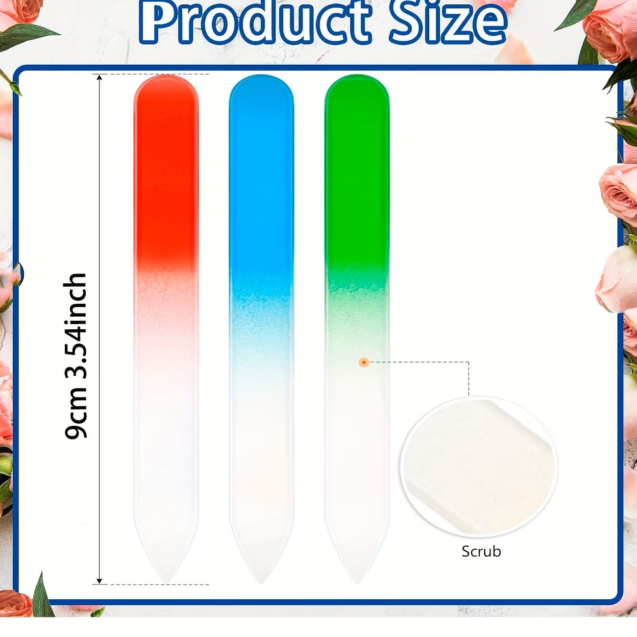 6pcs Crystal Glass Nail Files  - Nail Art Rainbow ulasan dan harga