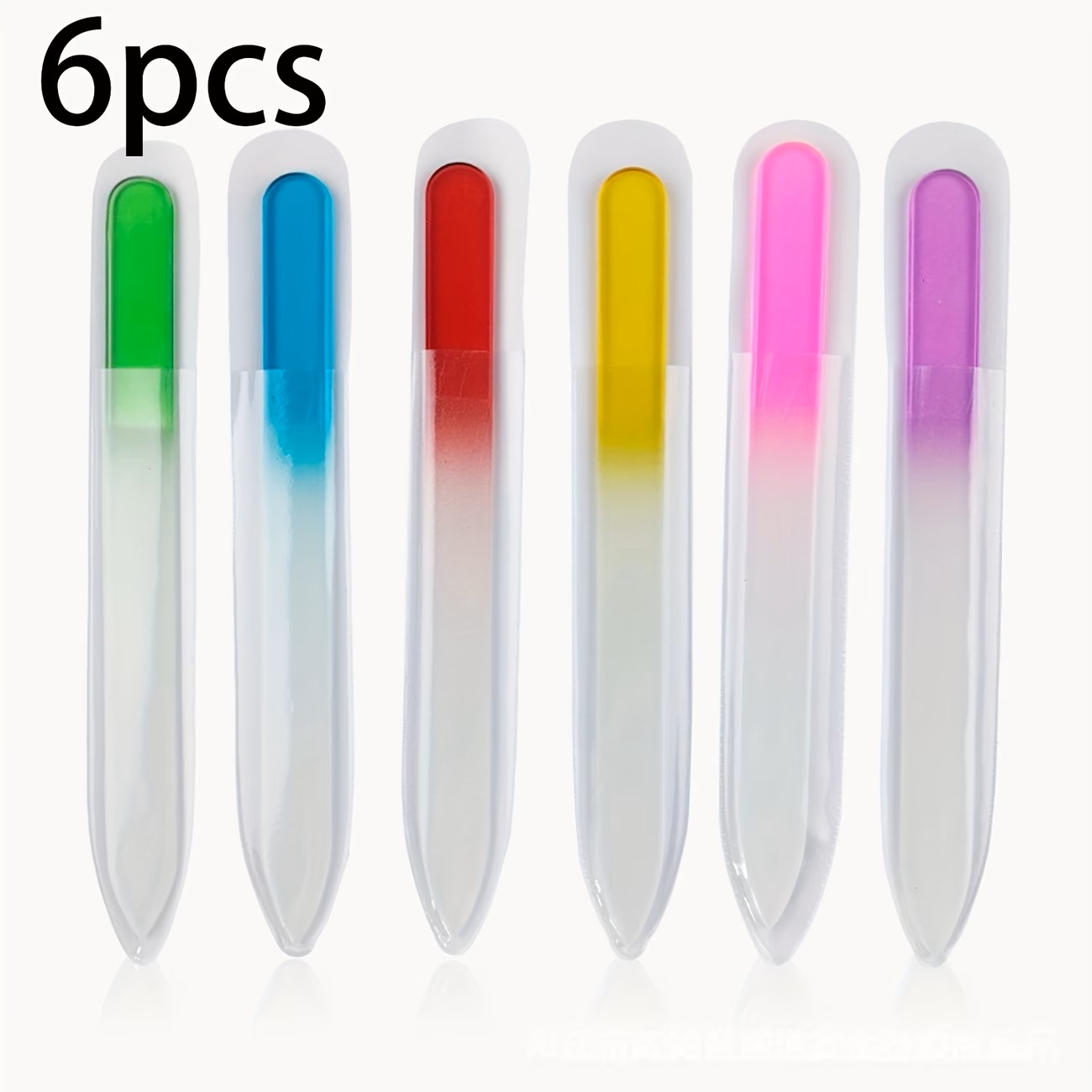 6pcs Crystal Glass Nail Files  - Nail Art Rainbow ulasan dan harga