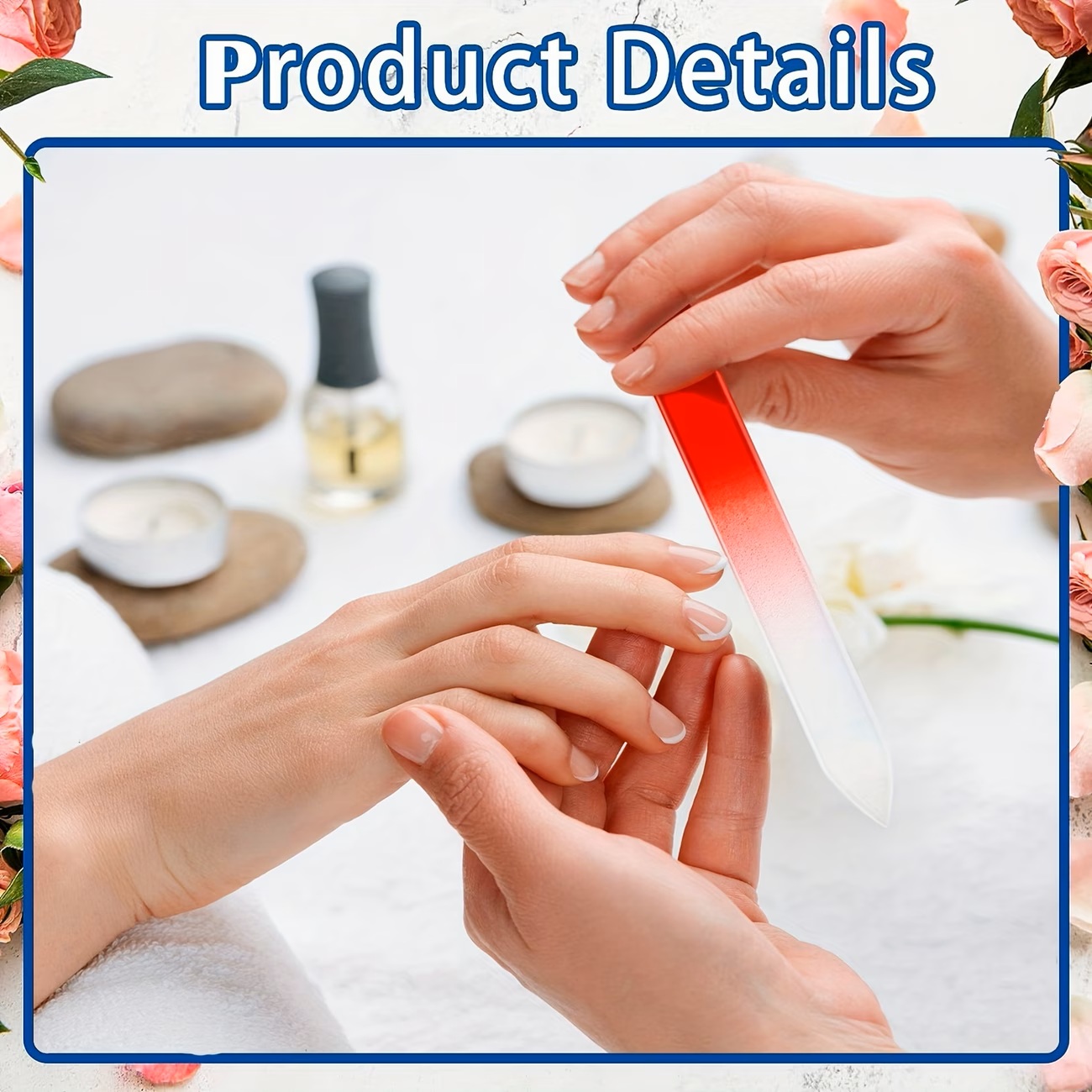 6pcs Crystal Glass Nail Files  - Nail Art Rainbow ulasan dan harga