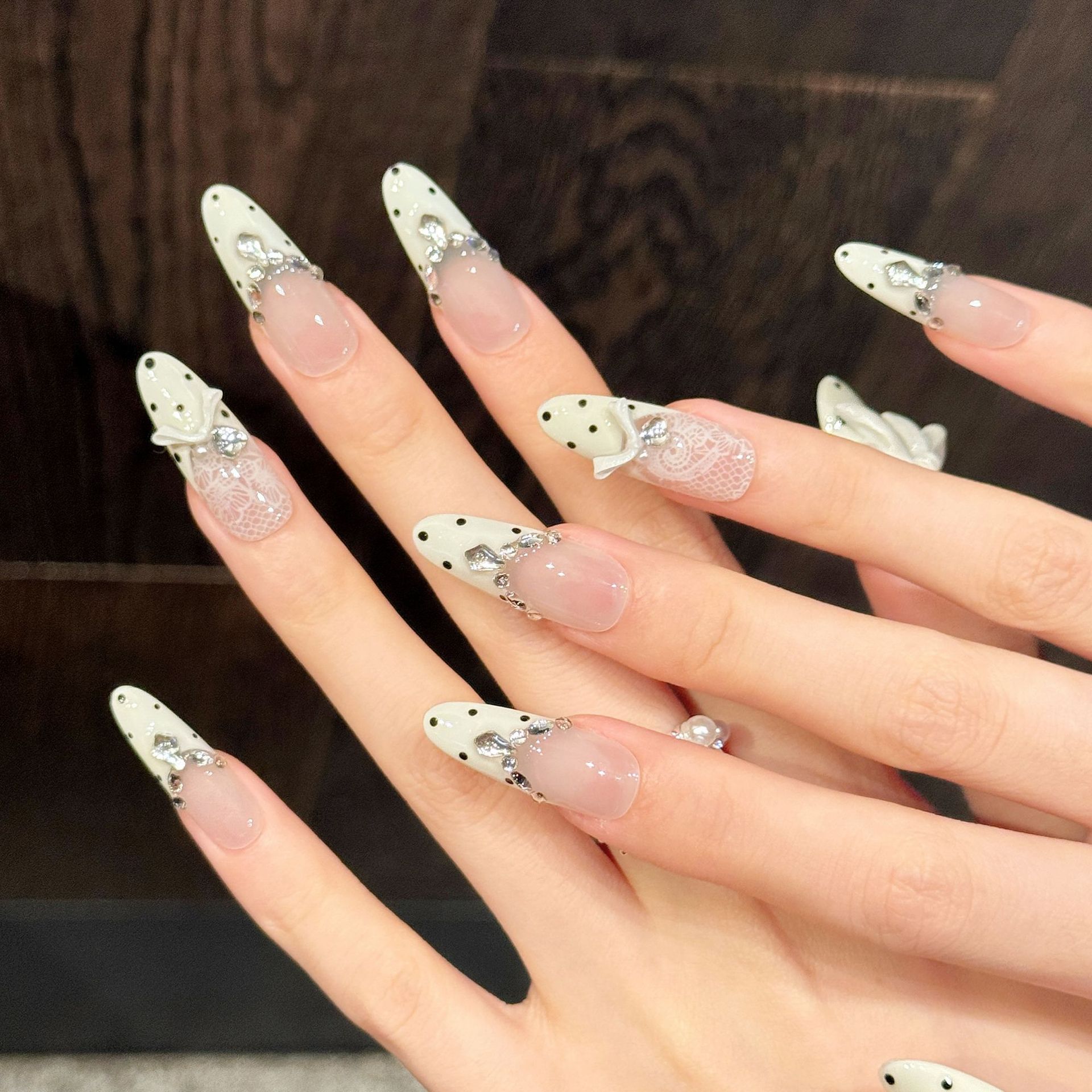 10pcs Pure Hand Pressed Long O - Nail Art Emerald ulasan dan harga