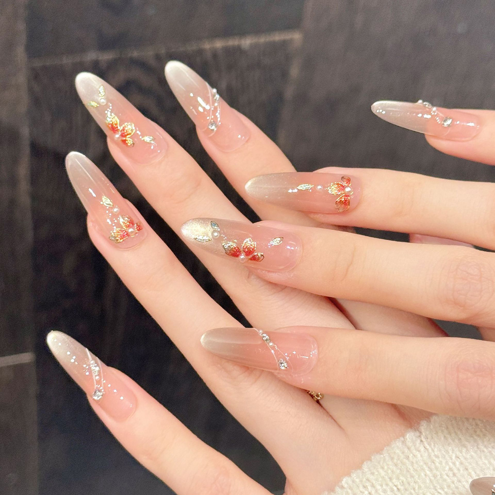 10pcs Handmade Fake Nails Pres - Nail Art Emerald ulasan dan harga
