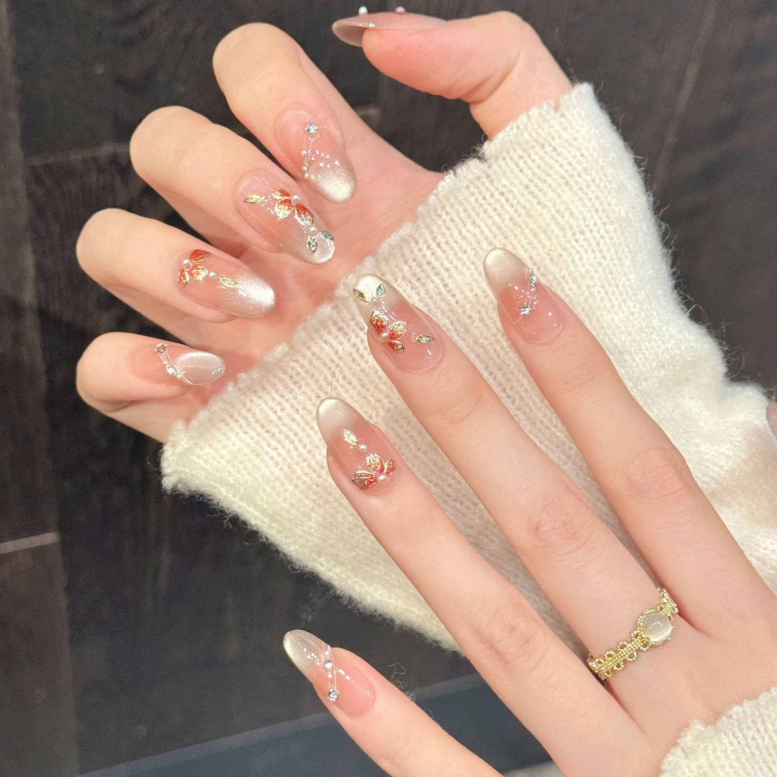 10pcs Handmade Fake Nails Pres - Nail Art Emerald ulasan dan harga